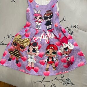 L.O.L. Dress. Purple/Pink Dolls Girl Size 5